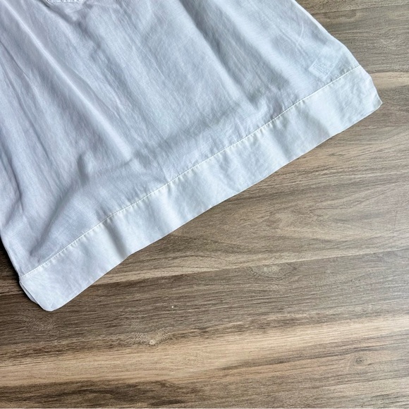 Kenneth Cole White Linen-Blend Lace-trimmed V-Neck Cap Sleeve Blouse - Picture 11 of 11